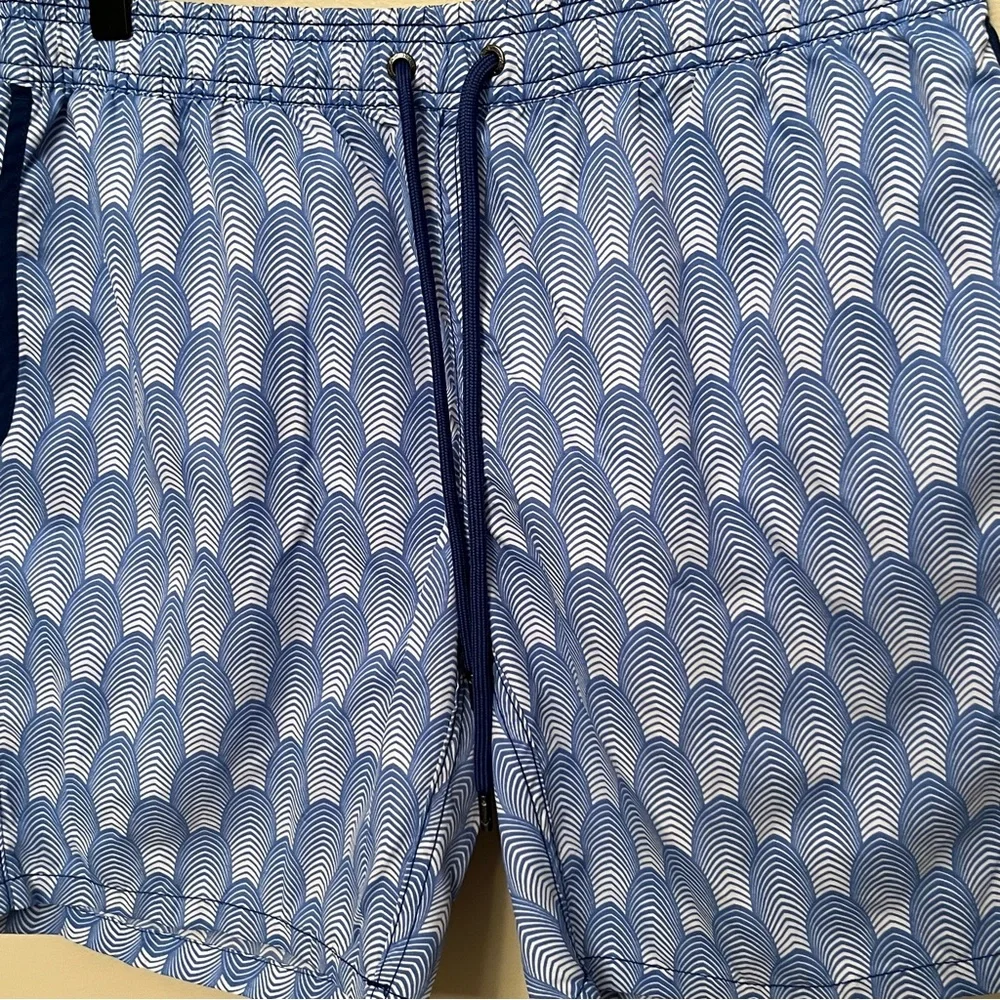 Mr. Swim Men’s Swim Trunks Blue and White Size Medium Summer Beach Vacation